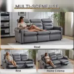 SoftNest Recliner Sofa Grey (3)
