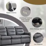 SoftNest Recliner Sofa Grey (6)