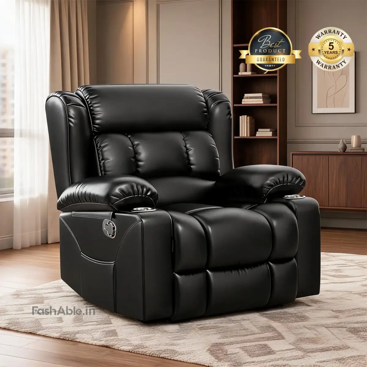 Solric Recliner Sofa Black