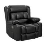 Solric Recliner Sofa Black (3)