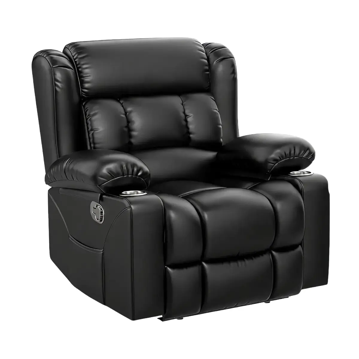 Solric Recliner Sofa Black (3)