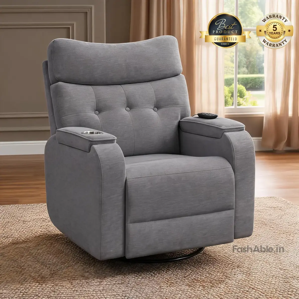 Velrast Recliner Sofa Grey