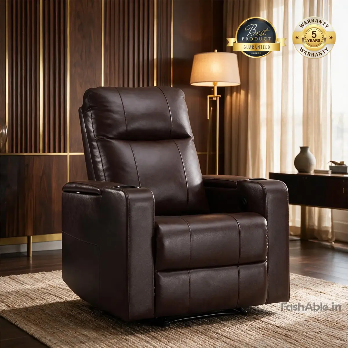 Zorrel Recliner Sofa Brown (1)