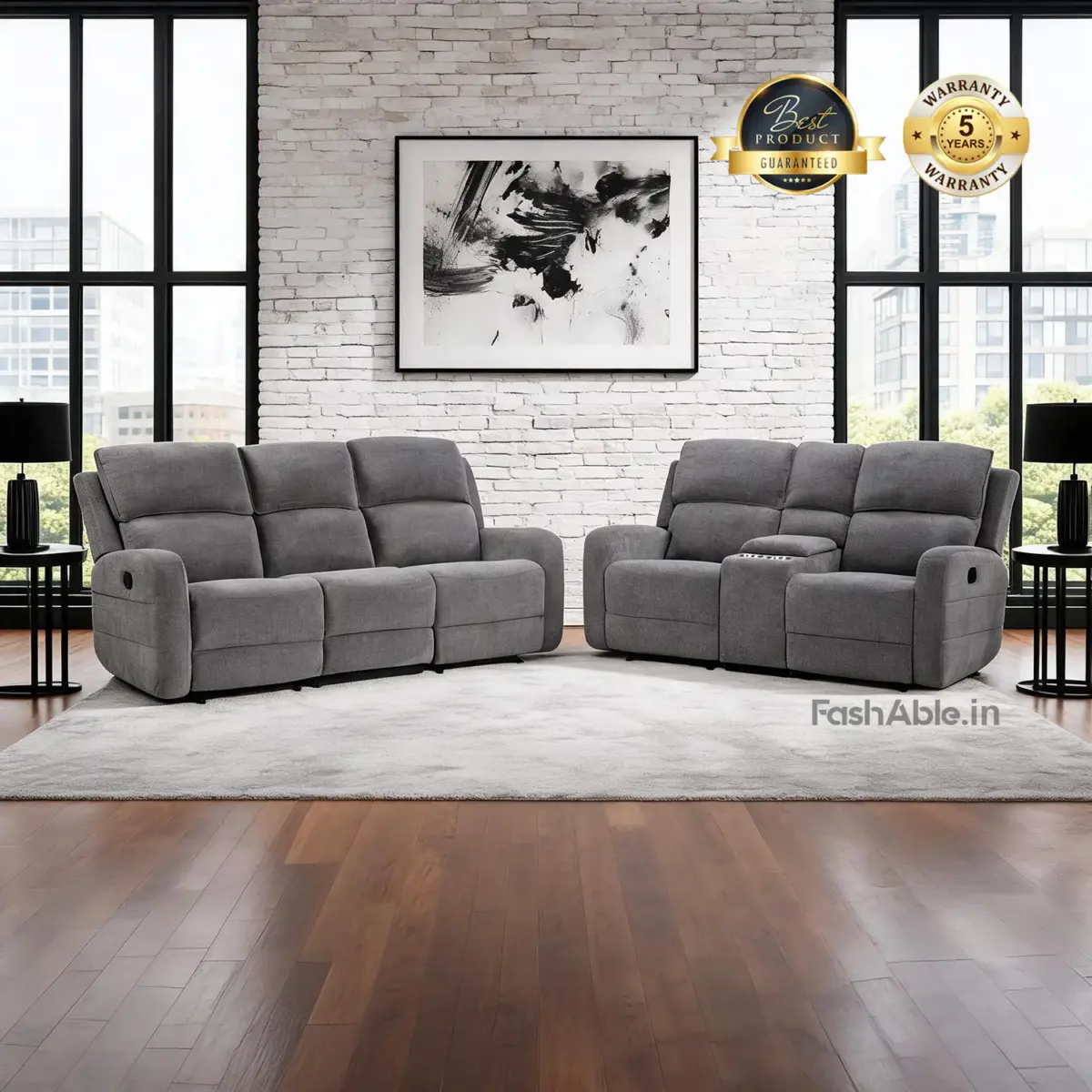 Blyro Recliner Sofa Grey