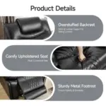 Chesfo Recliner Sofa Blk (2)