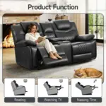 Chesfo Recliner Sofa Blk (7)
