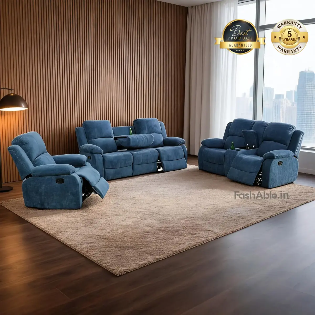 Duresto Recliner Sofa Blue