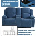 Duresto Recliner Sofa Blue (3)