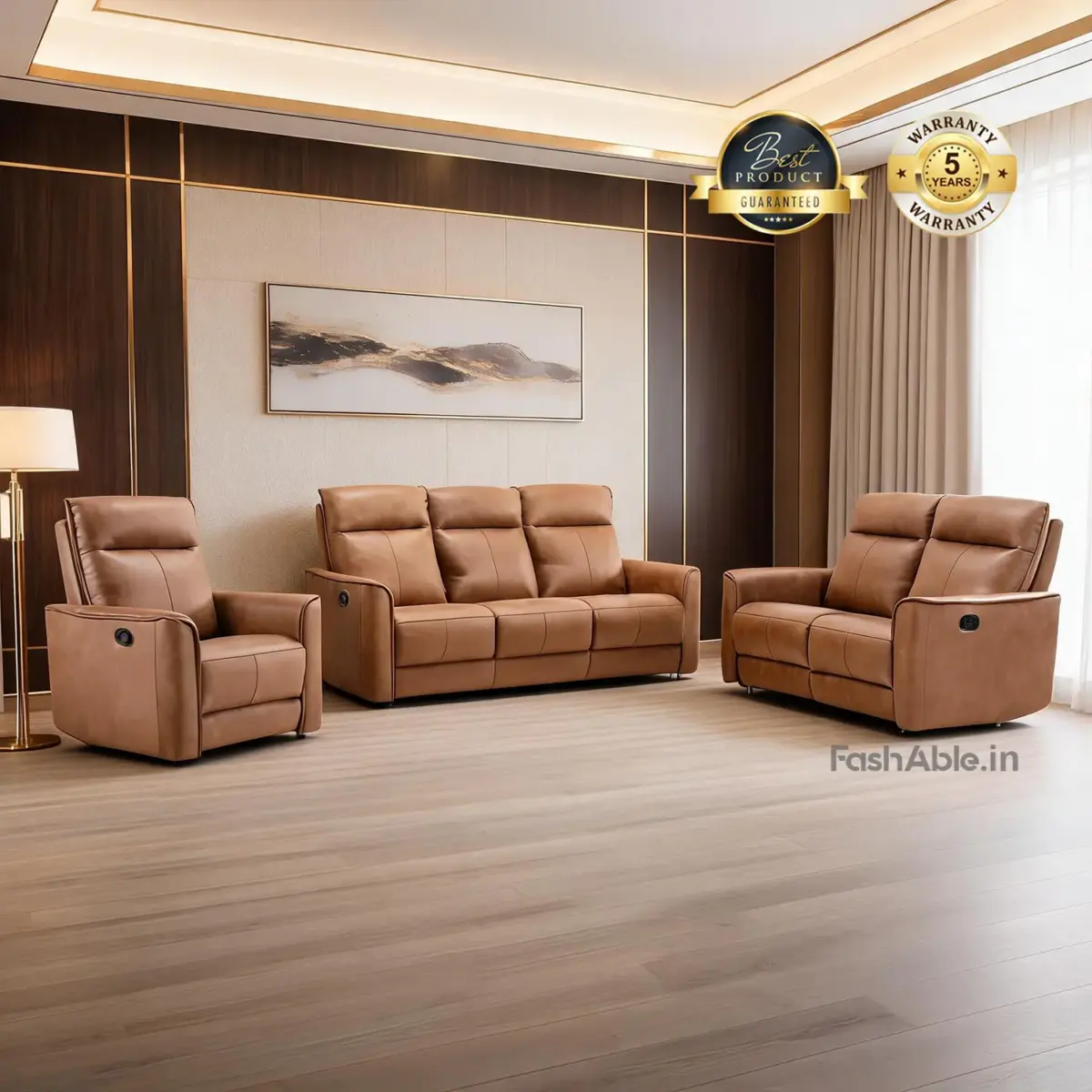 Faylen Recliner Sofa Brown