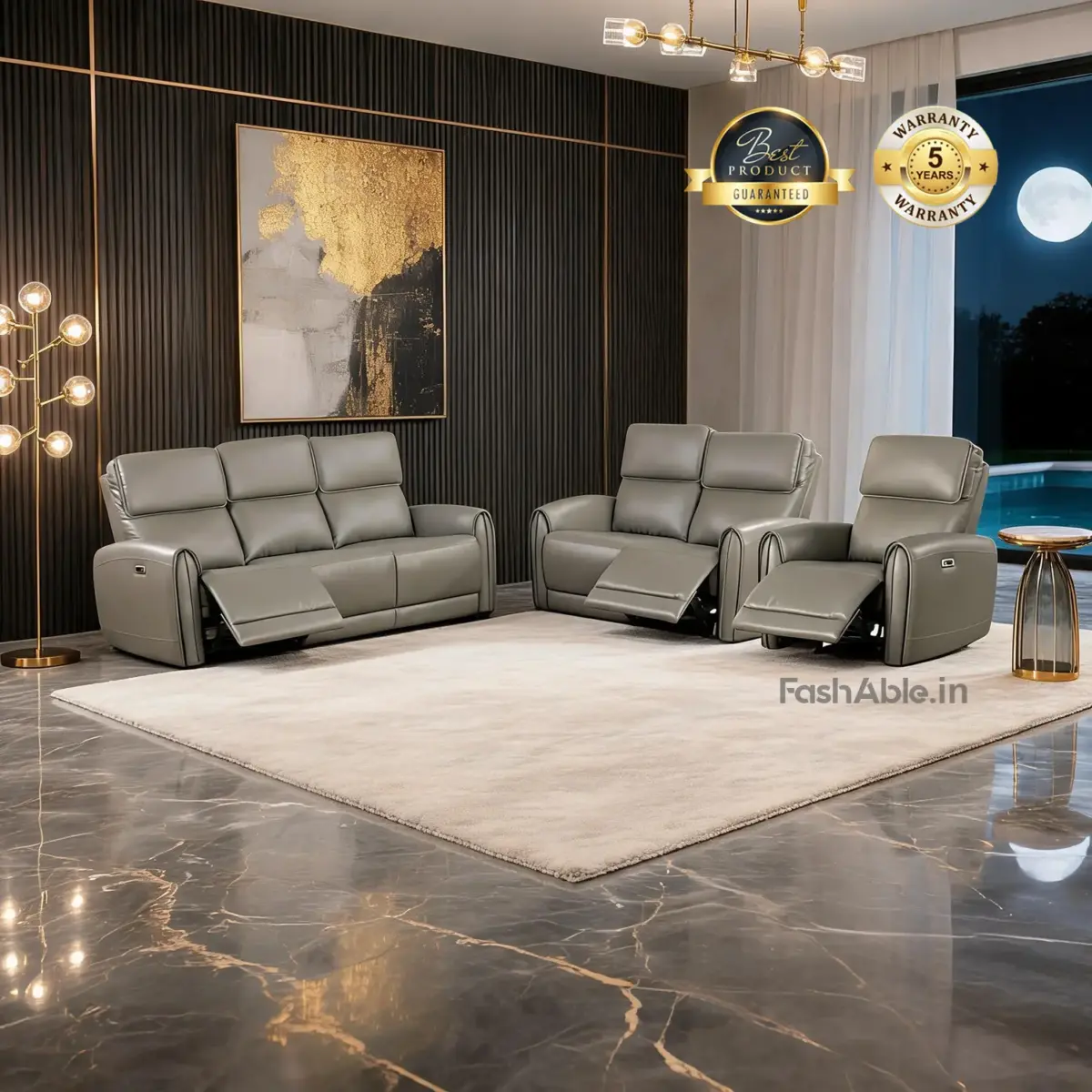 Frelix Recliner Sofa Grey