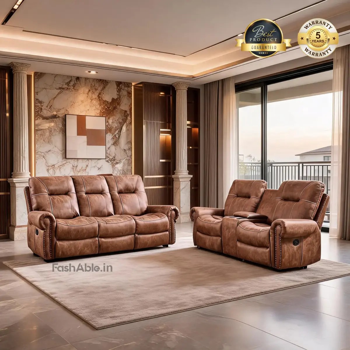 Healyon Recliner Sofa Brown