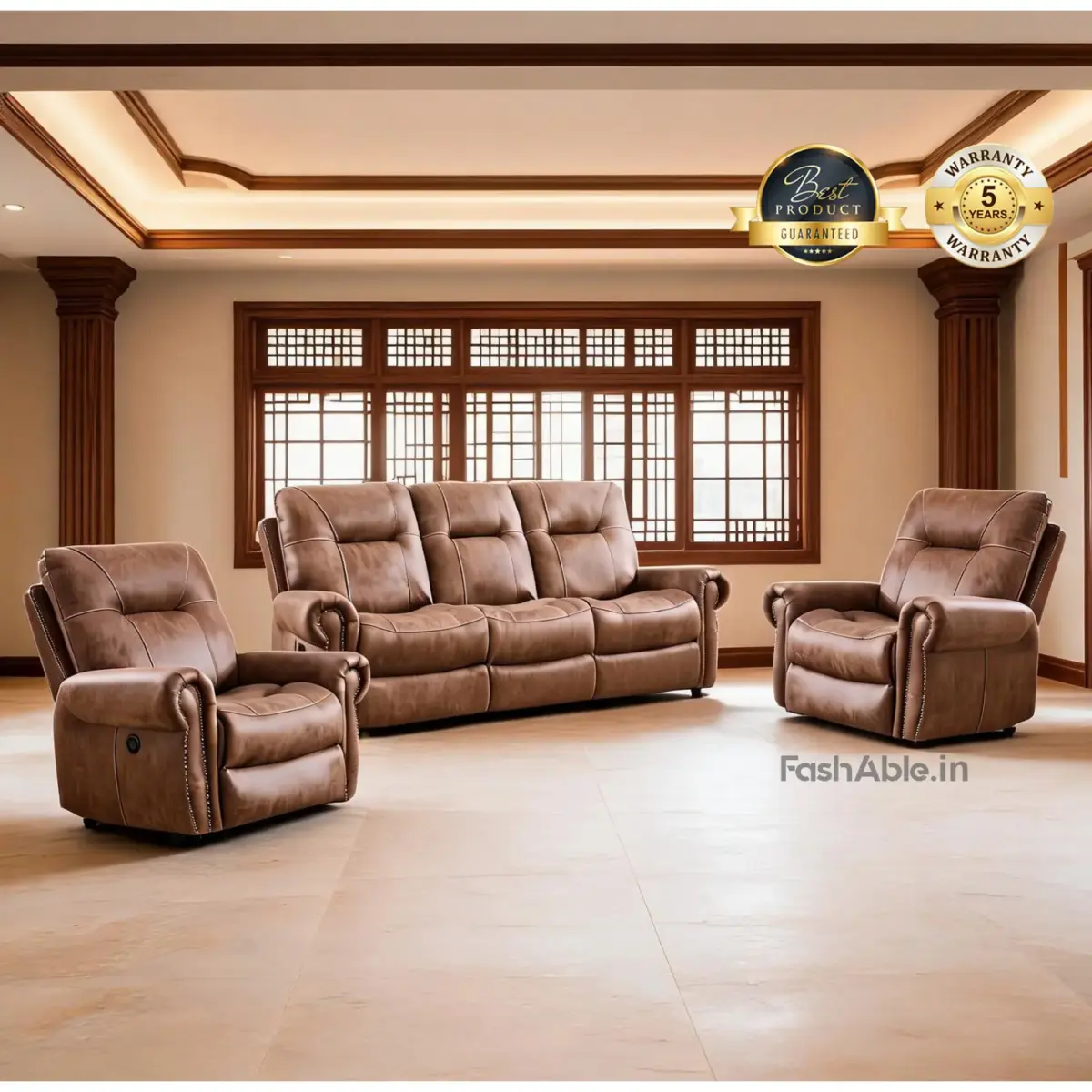 Healyon Recliner Sofa Brwn