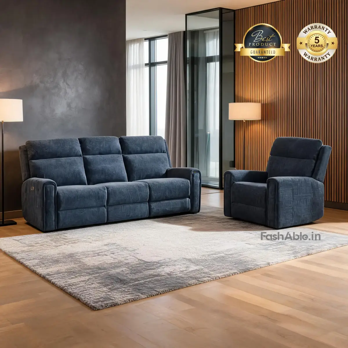 Hervin Recliner Blue