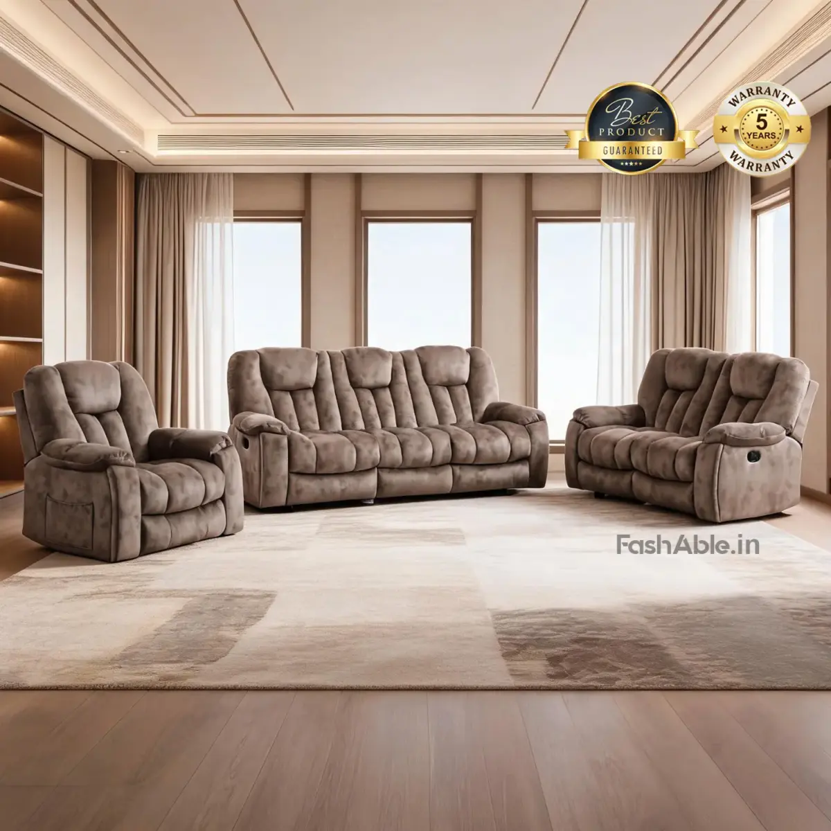 Iveron Recliner Sofa Brown