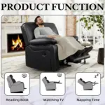 Kingsley Recliner Sofa Black (10)