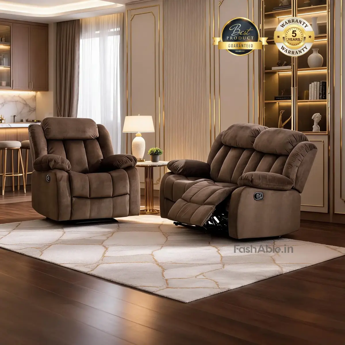 LaidBack Recliner Sofa Brown (1)