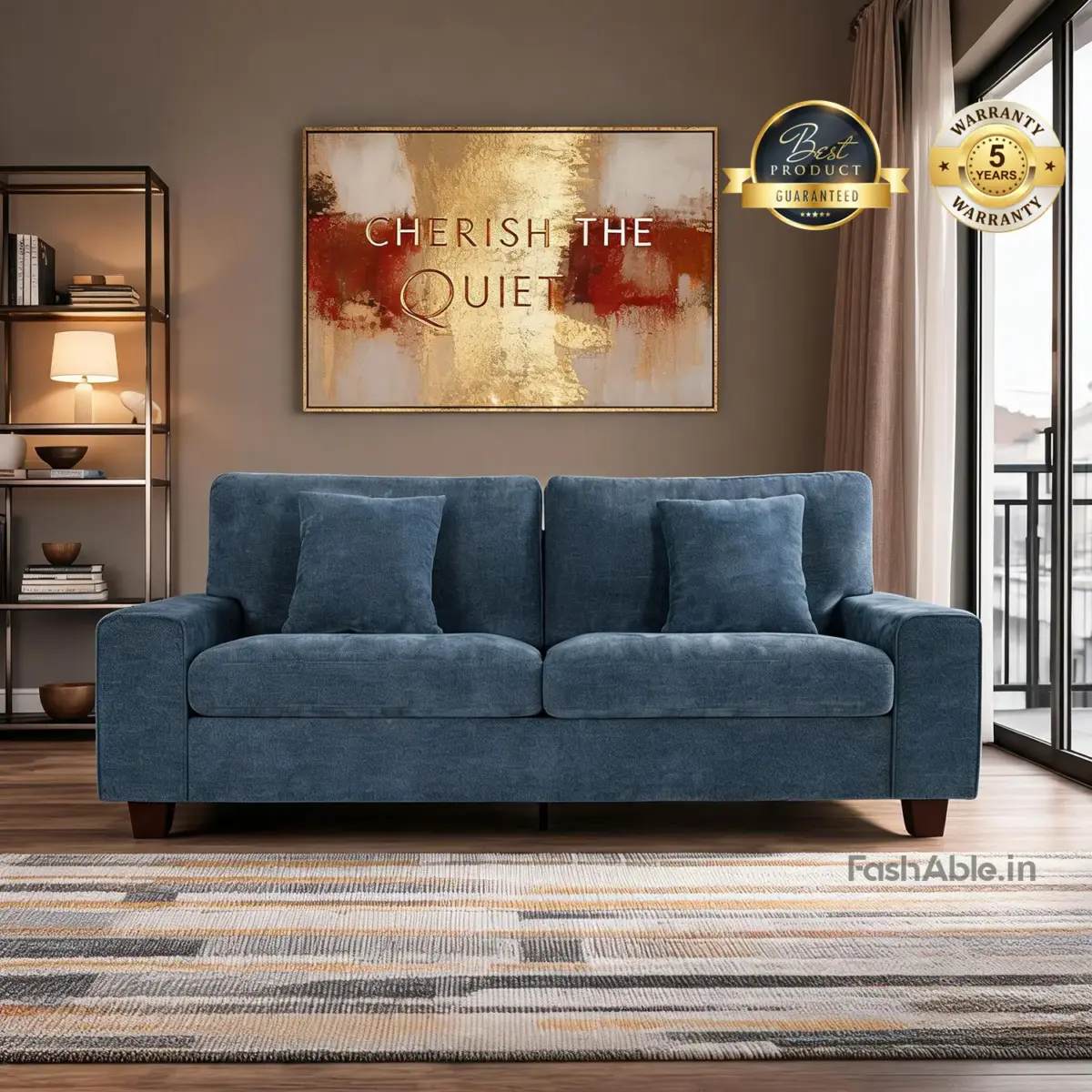 Lazren Sofa Blue (1)
