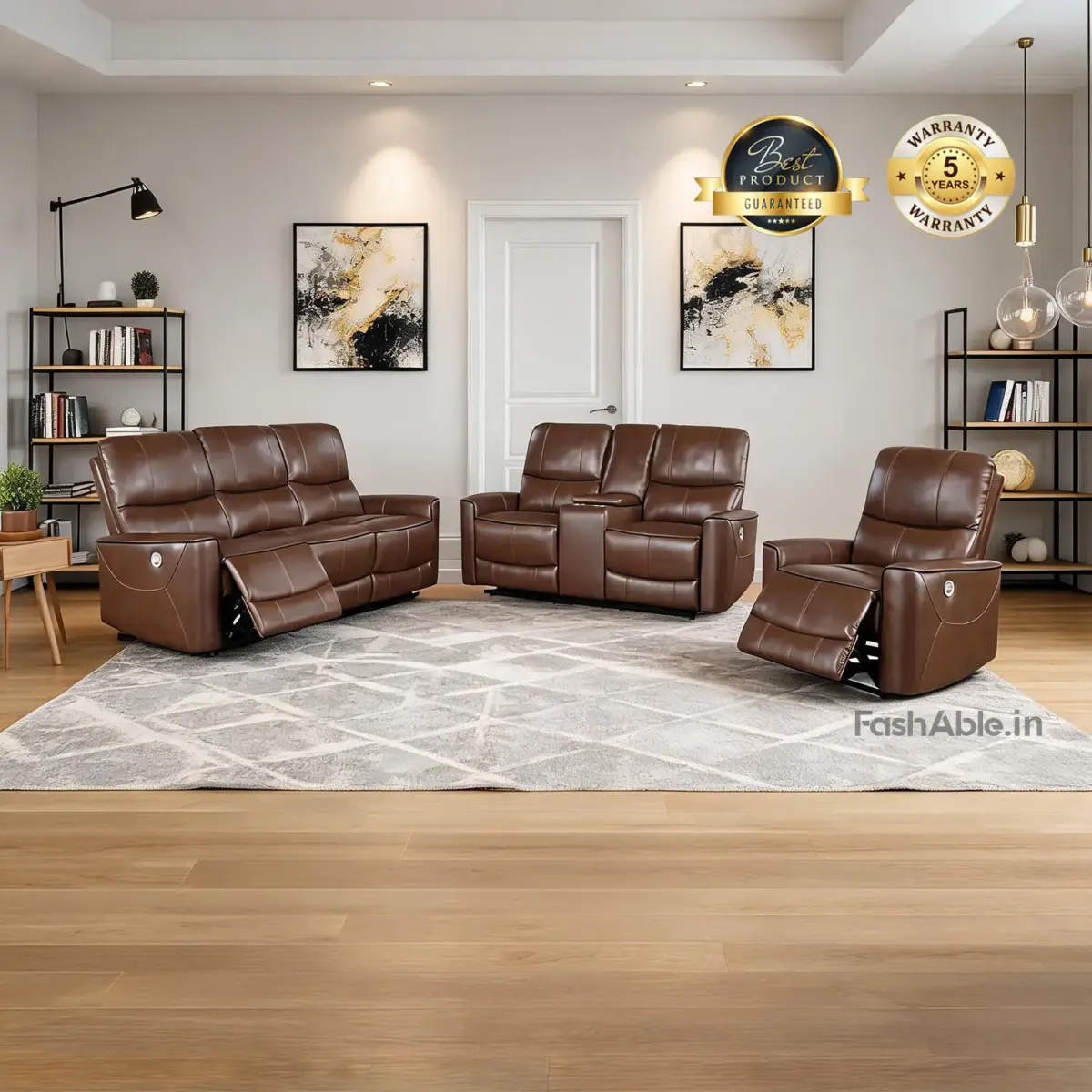 Lervik Recliner Sofa Brown (1)