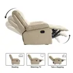 Lervin Recliner Sofa Beige (6)