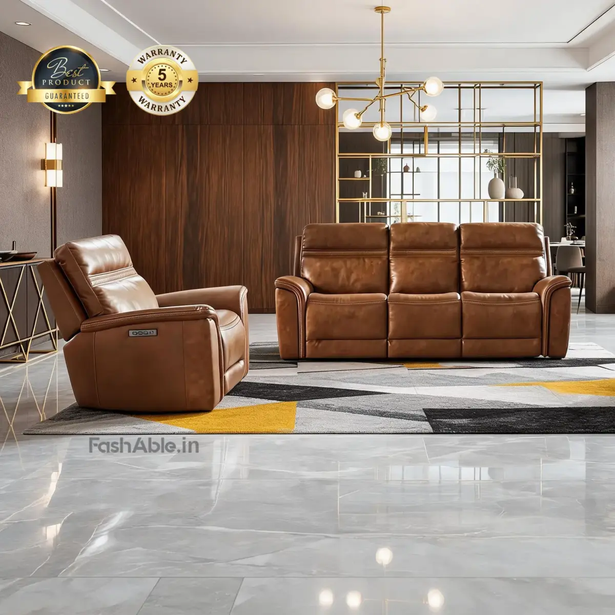 Lorien Recliner Sofa Brown