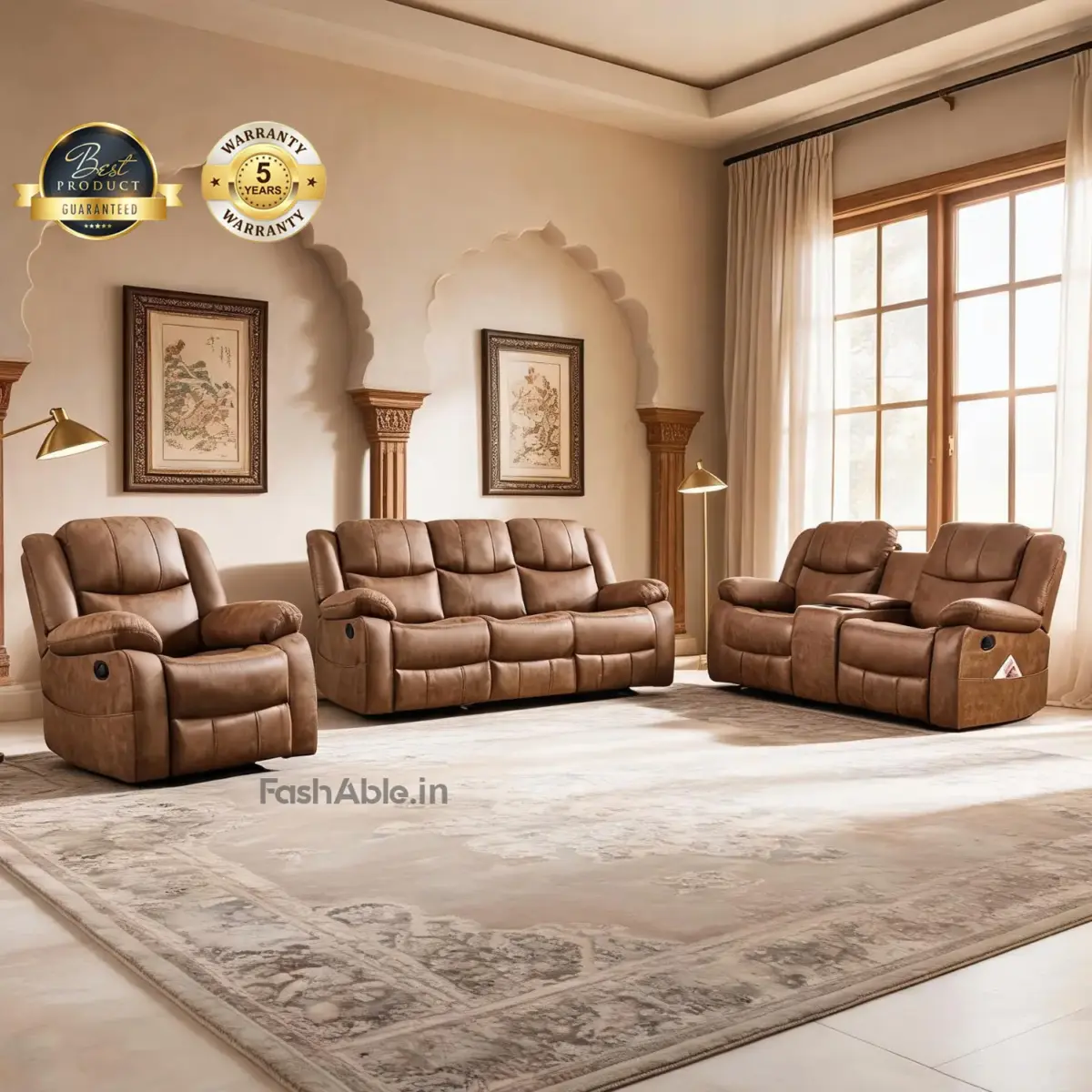 Nestrel Recliner Sofa Brown
