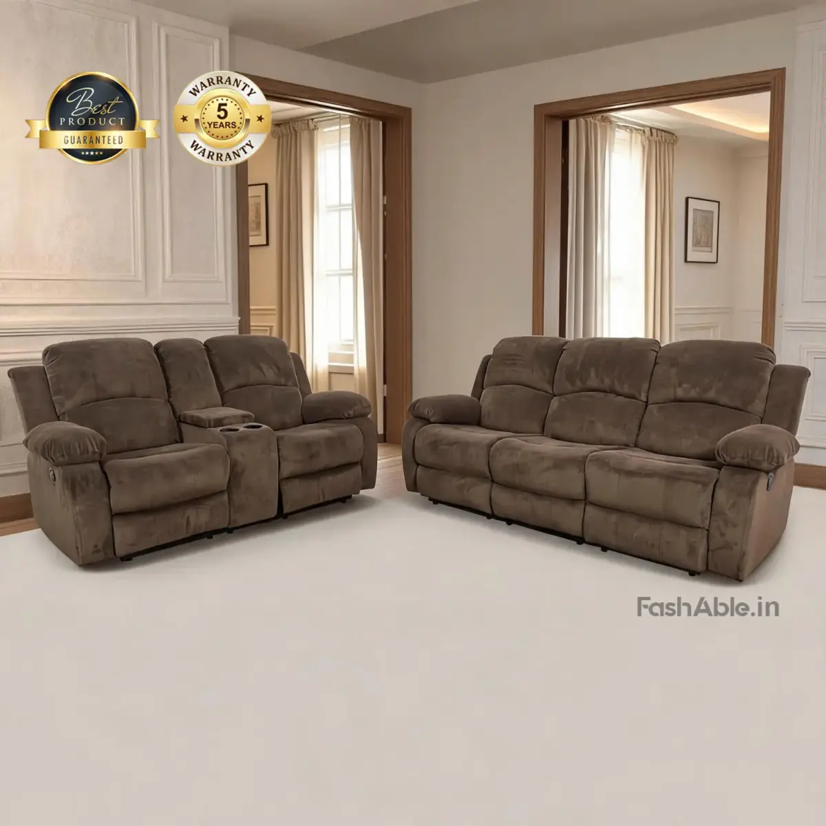 NewEra Recliner Manual Sofa Brwn