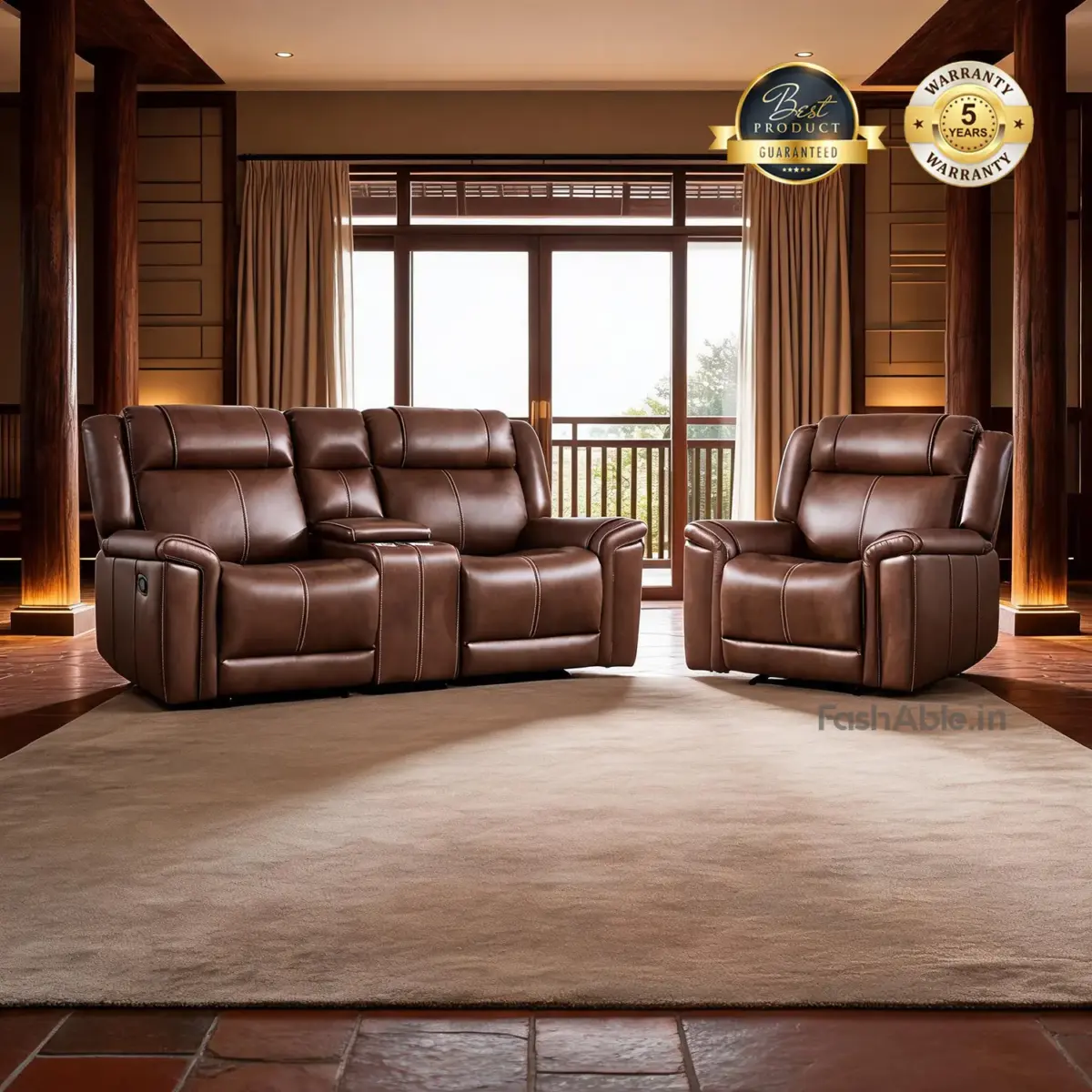 Pelsor Recliner Sofa Brown