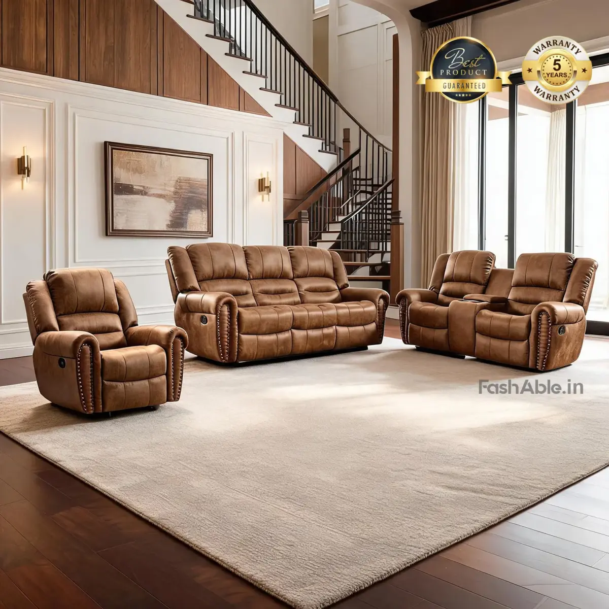 Relexa Recliner Sofa Brown (1)