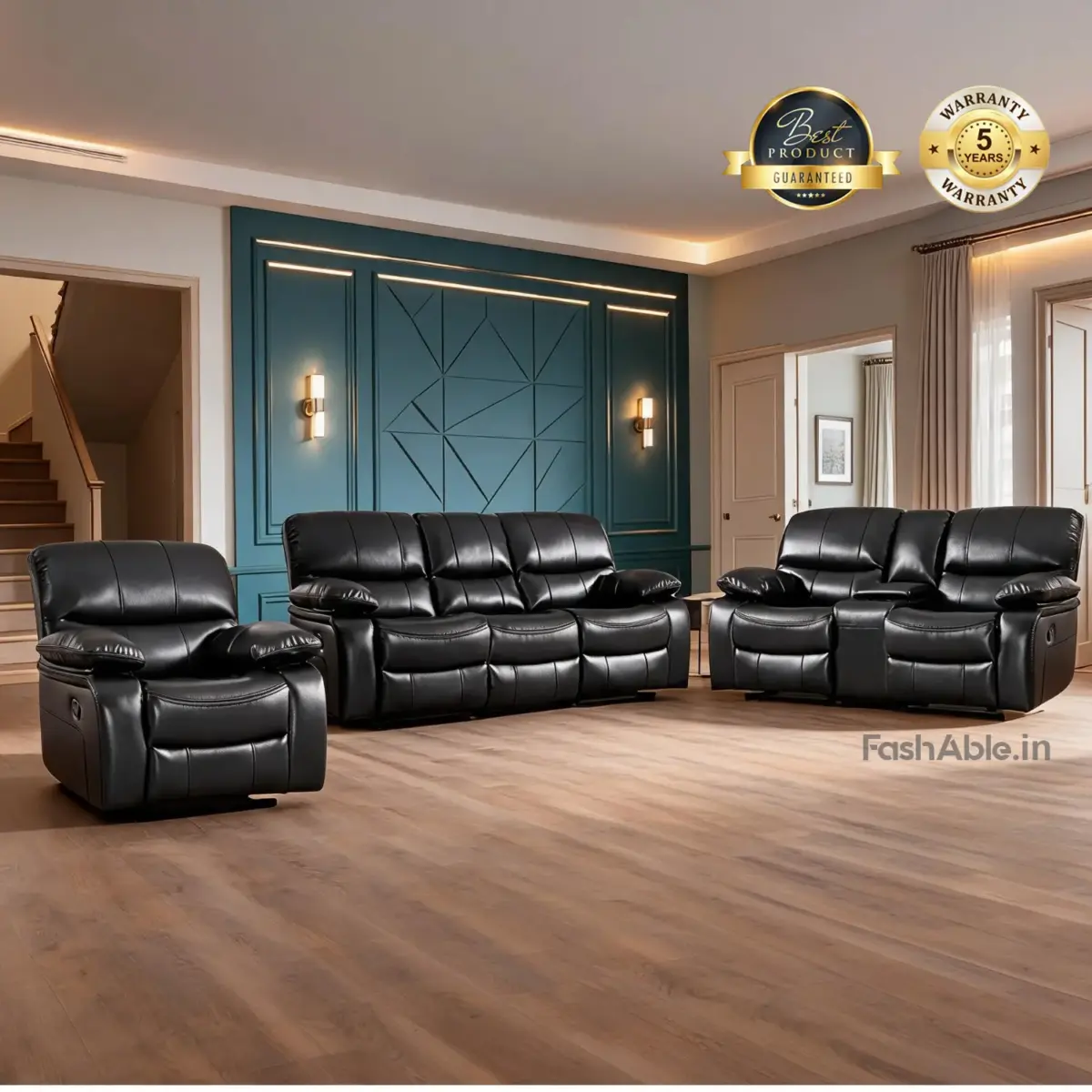 Roltin Recliner Sofa Black