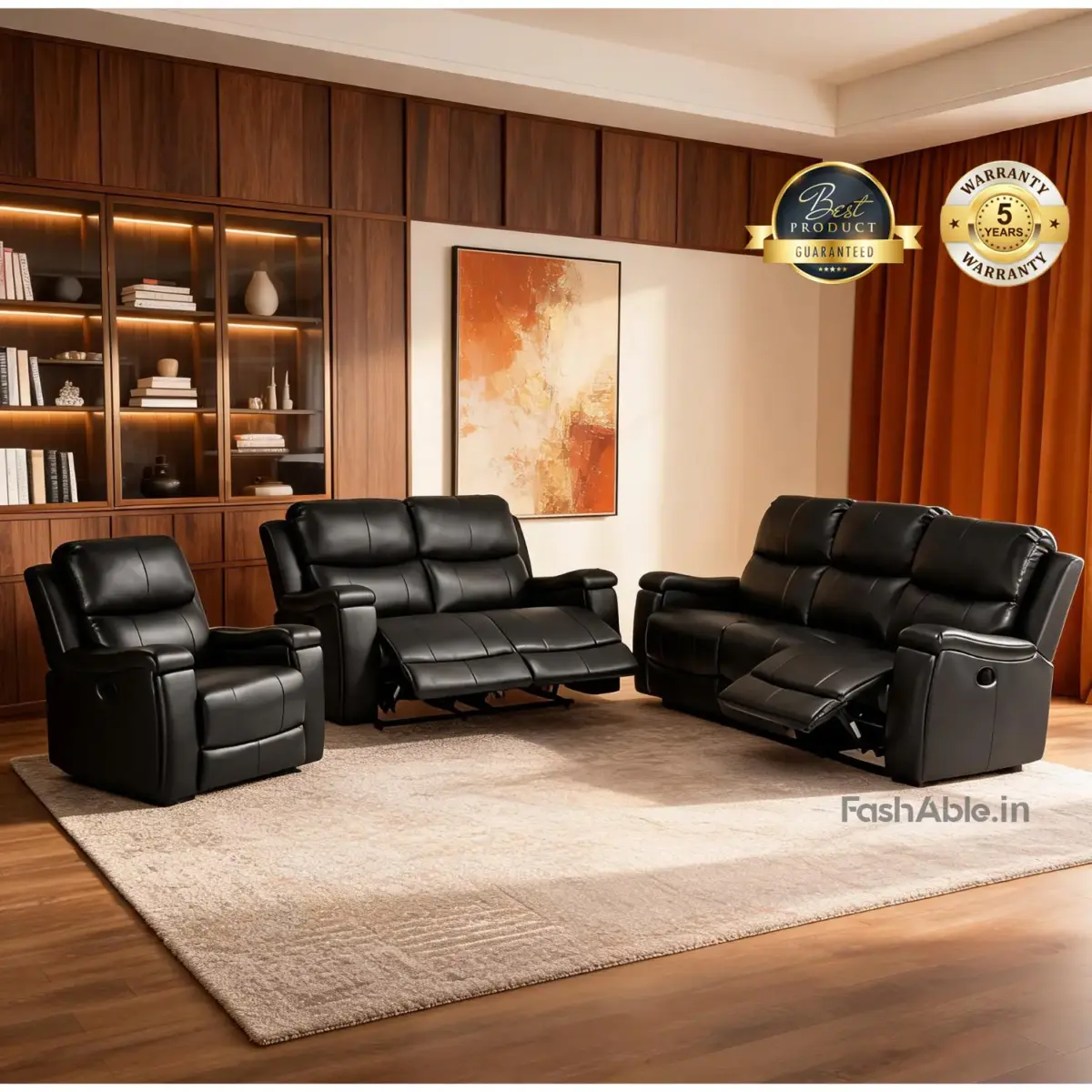 Unwella Recliner Sofa Black