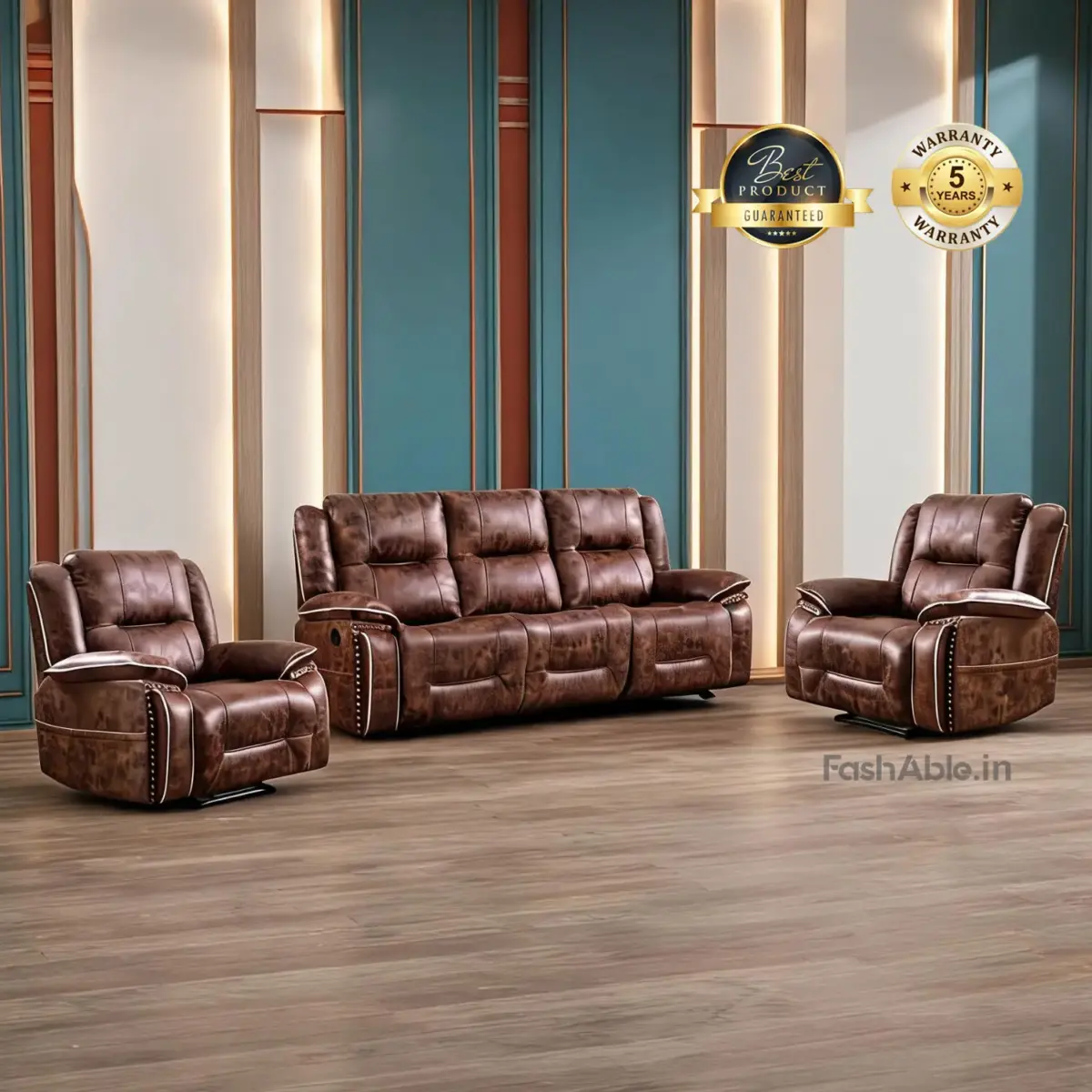 Velmora Recliner Sofa Brwn