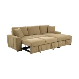 Jorvex L-Shaped Sofas LHS Chaise With Sofa CumBed 91"